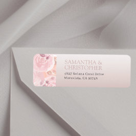 Elegant rosa guld bröllops returadressetikett returadress etikett