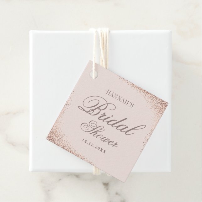 Elegant Rosa Guld Bröllopsdusch  Gåvor Etiketter (På plats)