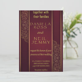 Elegant rosa guld bröllopsfolie-inbjudan inbjudningar