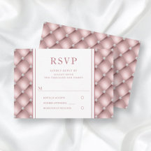 Elegant Rosa Guld Diamant Tuftad Bröllop RSVP