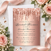 Elegant Rosa Guld Droppande Glitter Bröllopsfest