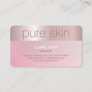 Elegant Rosa Guld Esthetician Spa Business Visitkort