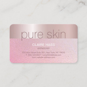 Elegant Rosa Guld Esthetician Spa Visitkort