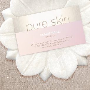 Elegant Rosa Guld Esthetician Spa Visitkort