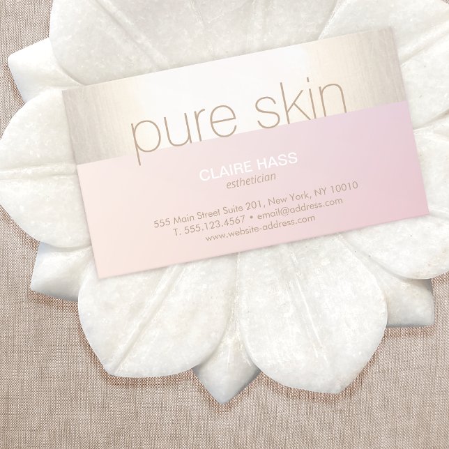Elegant  Rosa Guld Esthetician Spa Visitkort (Skapare uppladdad)