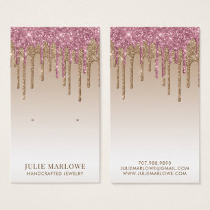 Elegant Rosa Guld Expansion Glitter Ökning Visning Visitkort