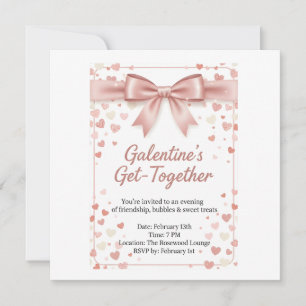 Elegant Rosa Guld Galentine's Dag Inbjudan Mall