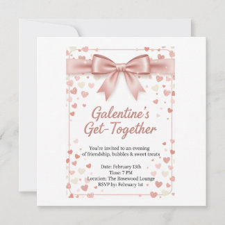Elegant Rosa Guld Galentine's Dag Inbjudan Mall