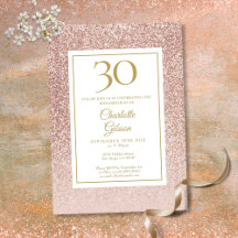 Elegant Rosa Guld Glitter 30-årsdag