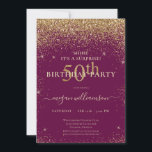 Elegant Rosa Guld Glitter 50:e Födelsedagsfesten Inbjudningar<br><div class="desc">Den här eleganten har en rosa bakgrund,  guld glitter och anpassningsbar skriptbokstäver. Vilket vackert sätt att inbjudan era gäster till detta speciella tillfälle.</div>