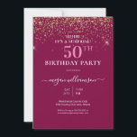 Elegant Rosa Guld Glitter 50:e Födelsedagsfesten Inbjudningar<br><div class="desc">Elegant Rosa Guld Glitter 50 Födelsedagsfest inbjudan</div>