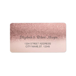 Elegant rosa guld glitter bokeh ombre etikett adressetikett