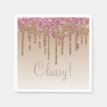 Elegant Rosa Guld Glitter Glam Script Girly Ombré