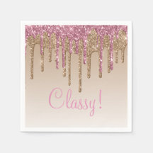 Elegant Rosa Guld Glitter Glam Script Girly Ombré