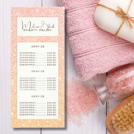 Elegant rosa guld glitter gnista skönhetssalong sp reklamkort