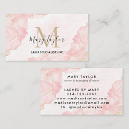 Elegant  Rosa Guld Glitter Marble Visitkort