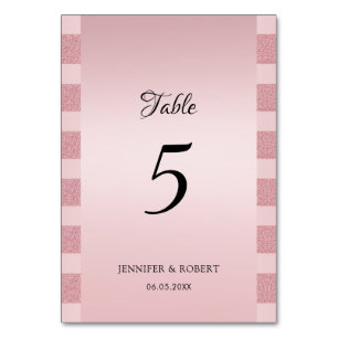 Elegant Rosa Guld Glitter Modern Skript Mall Bordsnummer
