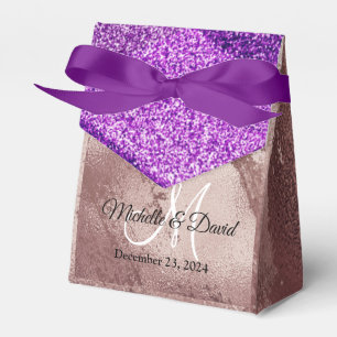 Elegant Rosa Guld Glitter Ombre Monogram Namn Presentaskar