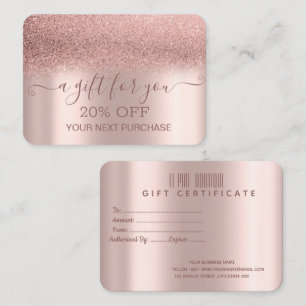Elegant Rosa Guld Glitter Ombre Rabattkort