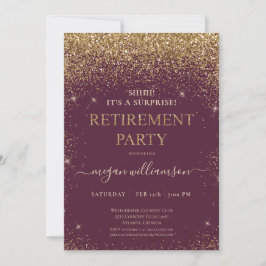 Elegant Rosa Guld Glitter Pension Party Inbjudningar