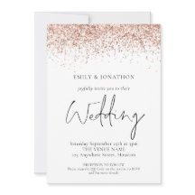 Elegant Rosa Guld Glitter QR-kod Bröllop