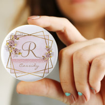 Elegant rosa guld glitter ros monogram