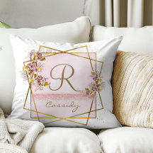 Elegant Rosa Guld Glitter Ros Monogram