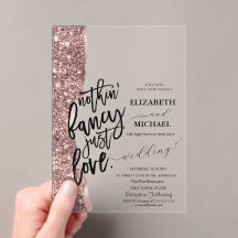 Elegant Rosa Guld Glitter Skrift Bröllop