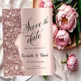 Elegant rosa guld glitter skript spara datum datumet