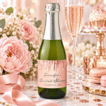 Elegant Rosa Guld Glitterdrop Skript Bröllopsdusch