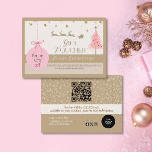 Elegant Rosa Guld God jul Business Rabattkort
