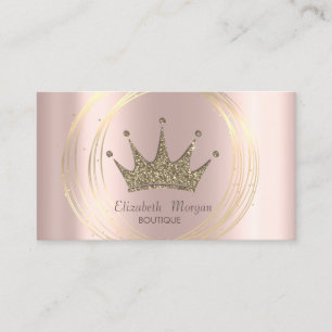 Elegant Rosa Guld, Guld Cirklar Glitter Tiara Visitkort