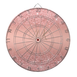 Elegant Rosa Guld Lyx Glans Monogram Darttavla