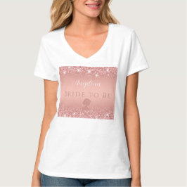 Elegant Rosa Guld Lyx Glimmer Bröllopsdusch T Shirt