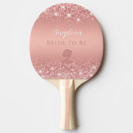 Elegant Rosa Guld Lyx Glitter Bröllopsfest Pingisracket