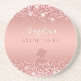 Elegant Rosa Guld Lyx Glitter Bröllopsfest Underlägg