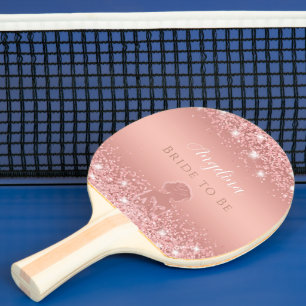 Elegant Rosa Guld Lyx Shimmer Bröllopsfest Pingisracket