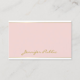 Elegant Rosa Guld Mall Hand-skripttext Visitkort