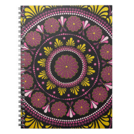 Elegant Rosa Guld Mandala, Boho Zen Dot Art Flower Anteckningsbok