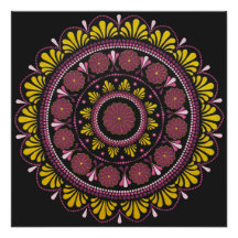 Elegant Rosa Guld Mandala, Boho Zen Dot Art Flower