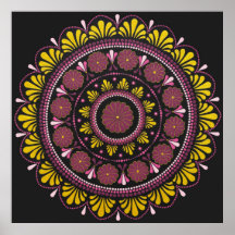 Elegant Rosa Guld Mandala, Boho Zen Dot Art Flower