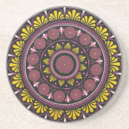 Elegant Rosa Guld Mandala, Boho Zen Dot Art Flower Underlägg