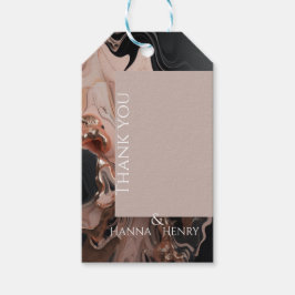 Elegant rosa guld marmorerad textur presentetikett