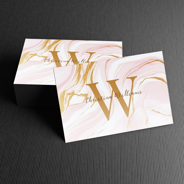 Elegant  Rosa Guld Modern minimalistisk Snyggt Visitkort (Elegant Blush Pink Gold Modern Minimalist Stylish Business Card)