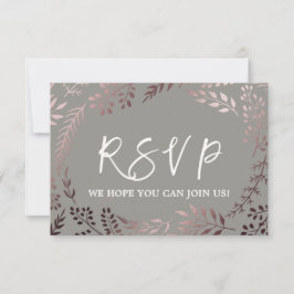 Elegant Rosa Guld och Grå Meny Val RSVP-kort