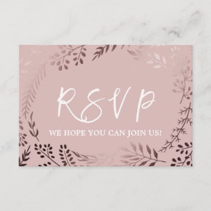 Elegant Rosa Guld och Rosa Sång Förfrågan RSVP Inbjudningar