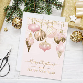 Elegant Rosa Guld Ornaments God jul Kort