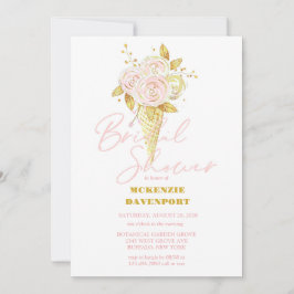 Elegant Rosa Guld Peony Blommigt Möhippa Inbjudningar