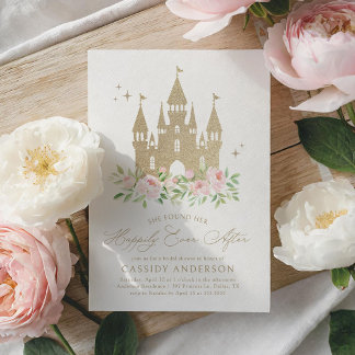 Elegant Rosa Guld Princess Möhippa Inbjudningar