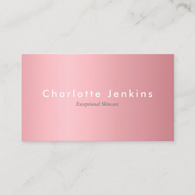 Elegant Rosa Guld Professionell Visitkort (Framsida)